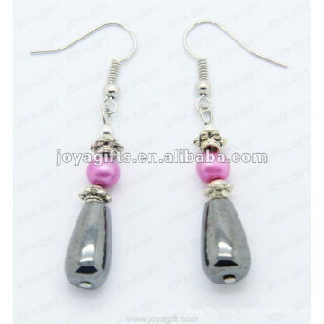 Magnetic Hematite Drop Beads Earrings